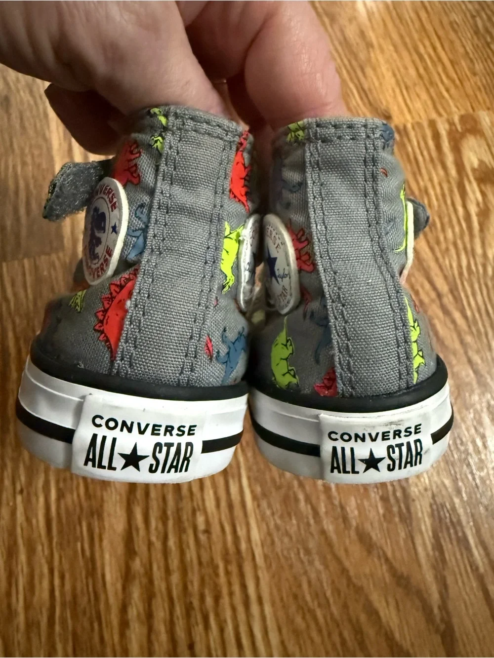 Converse Chuck Taylor All-Star Gray Dinoverse High Top Sneaker Shoes Infant Sz 4